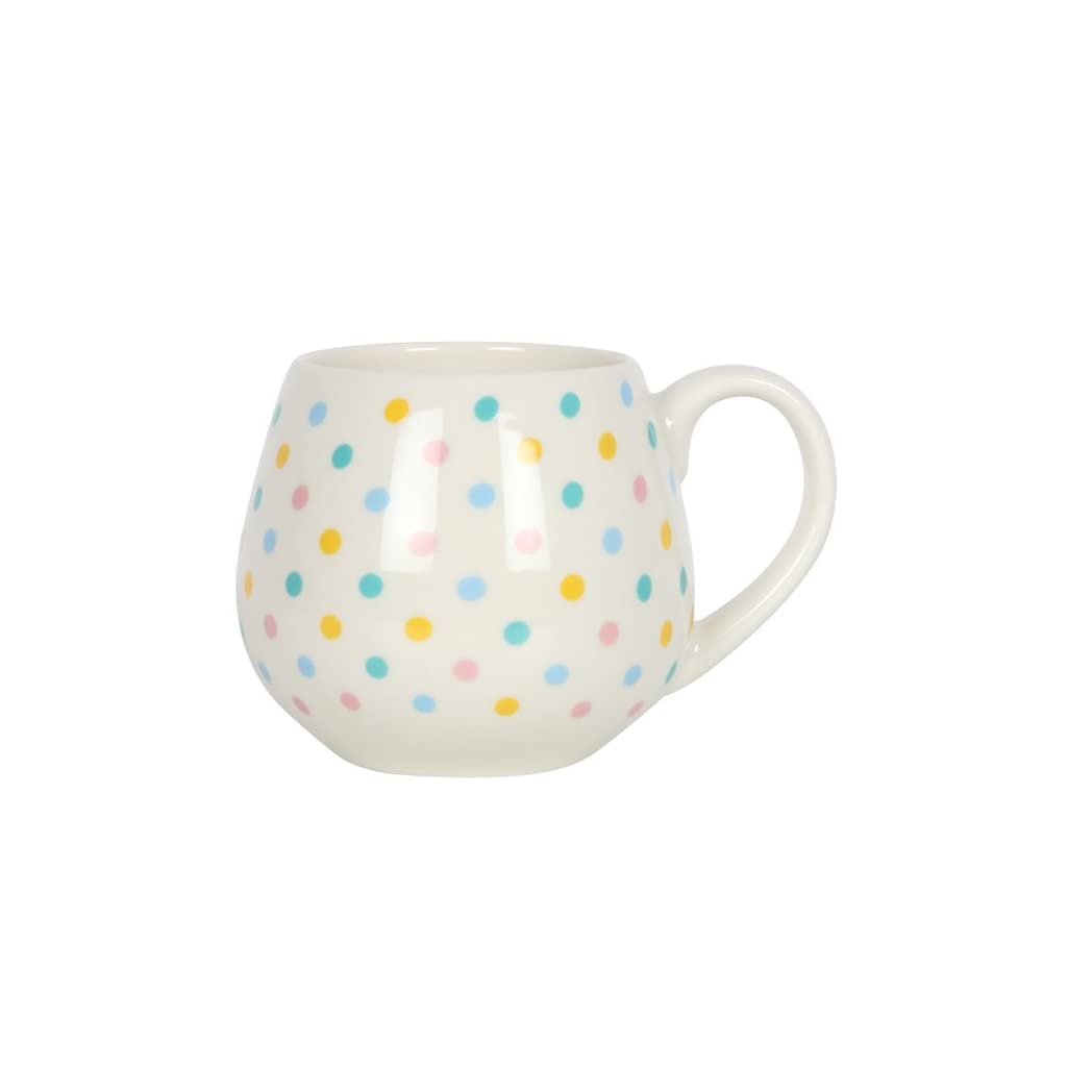 Cheerful Multicolor Pastel Dot Spotted Rounded Mug, 9.4cm x 13.6cm (1 Pc.), Quality Ceramic Material - Image 2