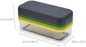 Joseph Joseph Premium Multi-Prep™ Compact 4-in-1 International Food Prep Set – Vegetable Chopper, Cheese Grater, Mandoline Slicer & Julienne Cutter with Integrated Storage Container – Grey