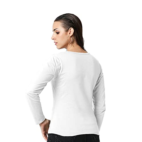 Image of Bewakoof Women Printed Pink Full Sleeve Round Neck T-Shirt
