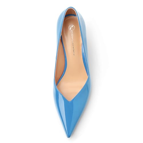 Image of Women Pointed Closed Toe 2.5 Inch Kitten Heel Slip On Pumps