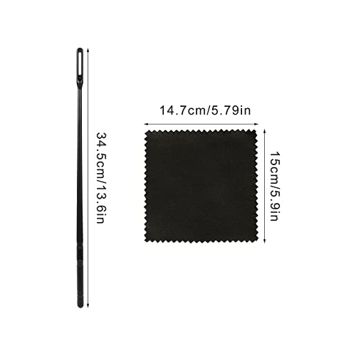 Aiex Flute Cleaning Kit Flute Cleaning Rod Flute Cleaning Swabs Flute Cleaning Cloth For Flute Cleaning Polishing (Black) #TOP1