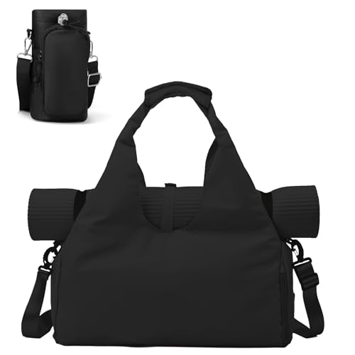 FULONEEI Bolsa para esterilla de yoga, bolsa de gimnasio deportiva para mujer, bolsa ligera para esterilla de yoga con correa de yoga, bolsa de transporte para yoga