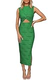 Pink Queen Sexy Summer Dresses for Women 2025 Sleeveless Ruched Dress Outfits Elegant...