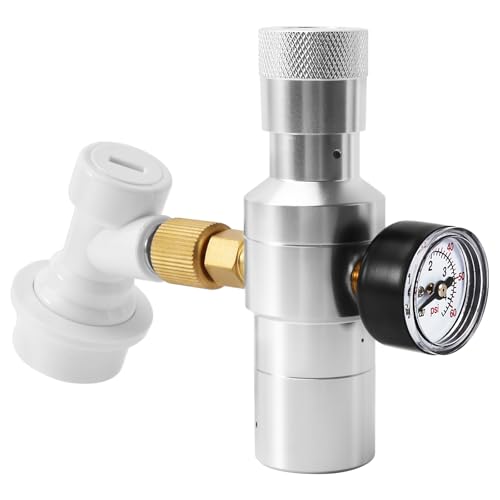 Image of CO2 Keg Regulator Mini Keg Pressure Regulator, Dual Stage 0-50 PSI Mini Keg Charger Regulator for Kegerator, Draft Beer CO2 Regulator with Gas Ball Lock Quick Disconnect for Homebrewing