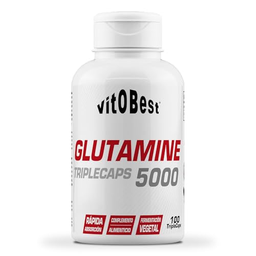 VITOBEST | Aminoácidos Glutamine 5000 en Cápsulas | Contribuye a la recuperación después de un entrenamiento intenso | Apto para personas celíacas | 100 TripleCaps