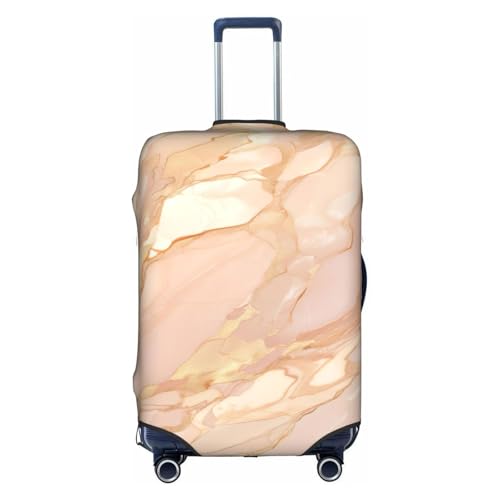 Housse de bagage voyage XL blanc marbre rose doré : accessoire protection valise 45,7-81,3 cm