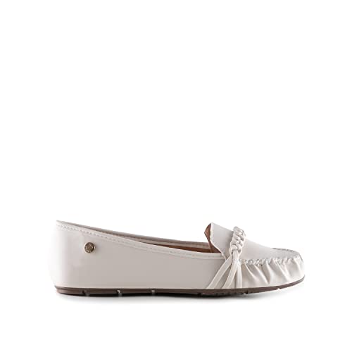 Mocassim, Via Uno, Feminino, Off White, 36