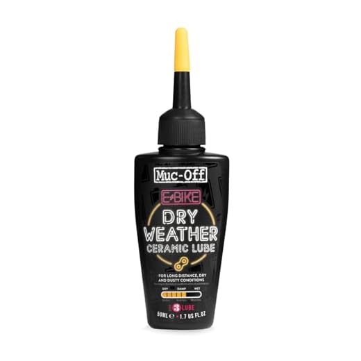 Muc-Off E-Bike Dry Chain Lube, 50 Milliliter – Premium E-Bike Kettenschmiermittel mit UV-Tracer Dye – Formuliert für trockene Wetterbedingungen