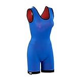 Matman USA Womens & Girls Reversible Wrestling Singlet Freestyle Greco Roman Folkstyle Blue/Red Made in U.S.A. (Royal/Red, X-Small)