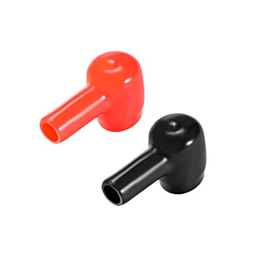 uxcell Battery Terminal Insulating Rubber Protector Covers for 10mm Terminal 6mm Cable Red Black 1 Pair