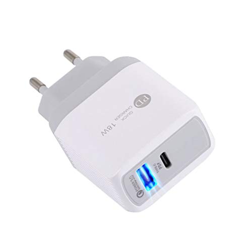 NXACETN Cargador De Teléfono Celular Rápido PD 18W QC 3.0 Adaptador De Enchufe De Carga Rápida * Enchufe de la UE Cover