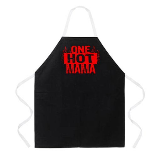 Attitude Aprons Fully Adjustable "One Hot Mama" Apron, Black