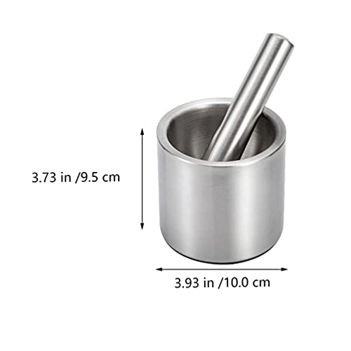 Cabilock 1 conjunto de moedores de temperos e pilão de aço inoxidável, triturador de comprimidos, ti