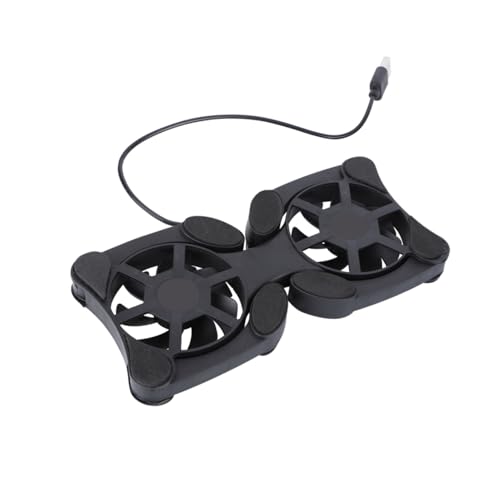 Base portátil plegable para laptop con ventiladores duales USB miniatura 1