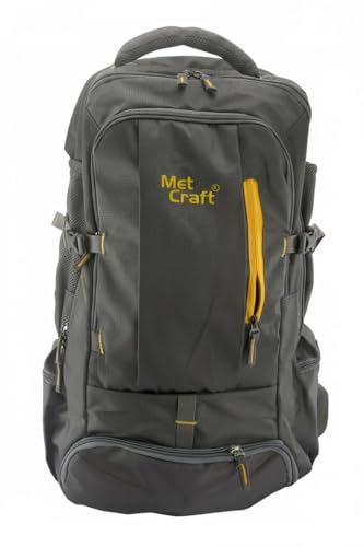 Metcaft 45 Ltrs Grey Hike Rucksack Bags/Trekking Bags | Water Resistent Polyester | With Laptop Compartment | For Trekking, Hiking, Travel Backpack for Men & Women (MRUCHIKEGRY) (Large Size) (Grey)