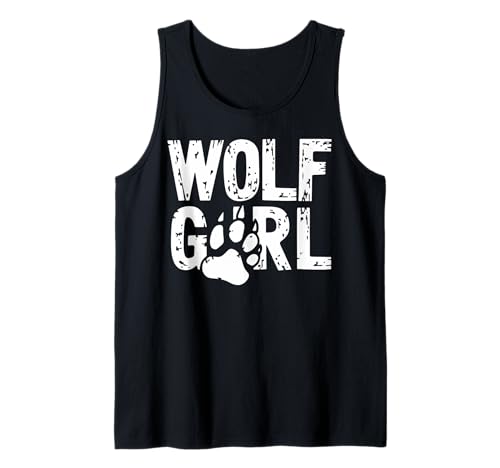 Estampado divertido de pata de lobo envejecida de Wolf Camiseta sin Mangas