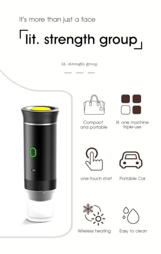 Image of VeeDee 2026 Portable Electric Espresso Machine with Display - Self-Heating Travel Coffee Maker - 2-in-1 Compatible with Ground Coffee & NS Capsules - Ideal for Car, Camping, RV, Hiking & Office
