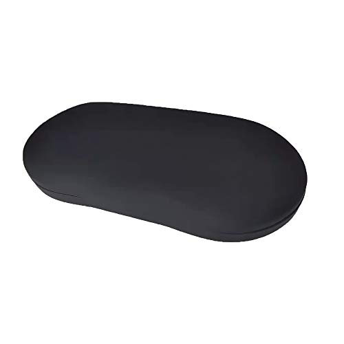 UpaClaire Clip-on Glasses Case Slim Hard Shell Ultra-light Retro Flat Glasses Storage Box Compression Resistant Black