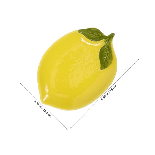 LOORGVEL セラミック製レモン型デザート皿 洋食用フルーツプレート 軽量 簡単お手入れ 食洗機対応 キッチンカウンターやダイニングに適した装飾皿