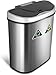 Ninestars DZT-70-11R Automatic Touchless Motion Sensor Semi-Round Trash Can/Recycler, 18.5 Gal. 70 L., Stainless Steel