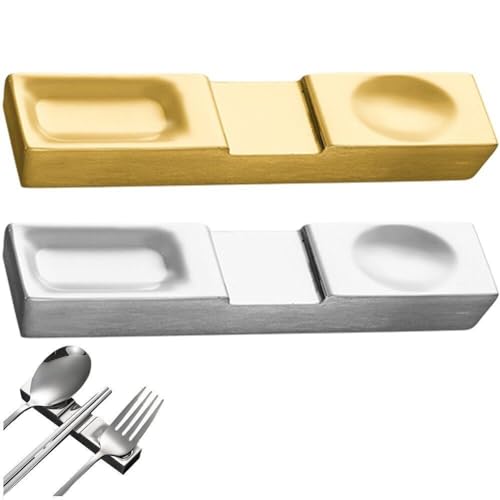 Soporte para Palillos De Acero Inoxidable para Mesa De Comedor, Soporte para Cubiertos, Soportes para Cuchara, Estante para Vajilla De Cocina para Hogar Y Restaurante, 2 Uds.