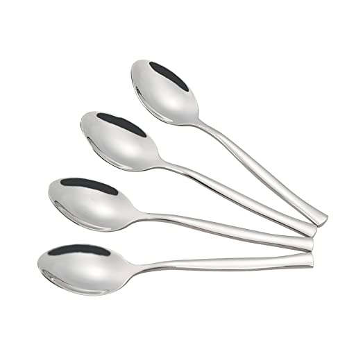 Sosody Stainless Steel Dessert Spoons, Tea Spoon Set,12 Pieces, Silver