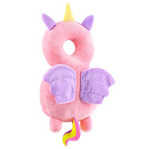 JINYJIA Almohada Protección para la Cabeza del Bebe, Protector de Cabeza de Bebé Ajustables, Suave Anti-Caídas Soporte para la Cabeza del Bebé, para Edad 4-24 Meses Bebé,Rosado Ángel
