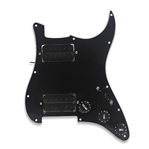 Pickguard précâblé Black 11 Trous Préwired Pickguard HH Alnico 5 Humbucker Pickup pour La Guitare Électrique… - Les Beatles, Paul McCartney, John Lennon, RIngo Starr, George Harrison Pickguard précâblé Black 11 Trous Préwired Pickguard HH Alnico 5 Humbucker Pickup pour La Guitare Électrique…