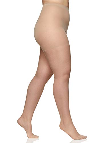 Image of Berkshire 4489 Women's Queen Silky Sheer Control Top Pantyhose - Made in USA - 20 D Reinforced Toe Nylon & Spandex Tights