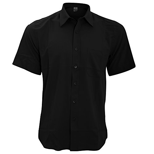 Camisa transpirable para trabajar de manga corta hombre antibacterial negro S