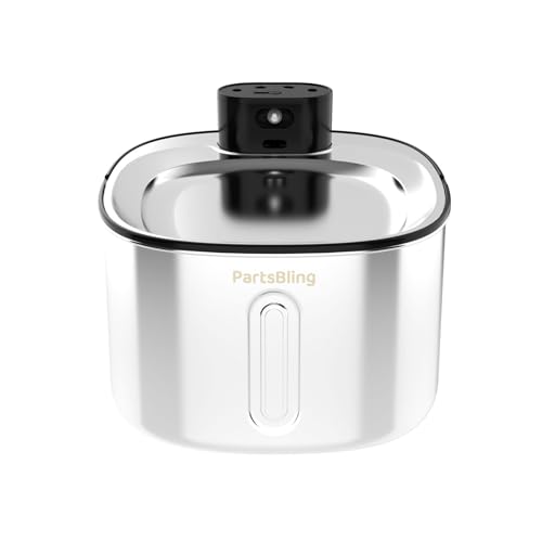 Fuente de Agua para Gatos Inalámbrica de Acero Inoxidable