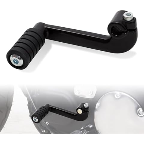 WOWTK Shift Lever + Shifter peg for Harley '04-'22 Sportster XL 1200 883 w/Mid-Controls,Black Cover