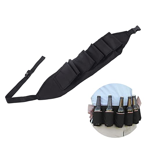 Portable Bottle Waist Beer Belt Bag, Wine Bottles Beverage Can Holder Mountaineering Waist Bag Outdoor Fishing Drink Backpack 6 Bottles of Beer Outdoor Supplies