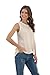 IWOLLENCE Womens Waffle Knit Tunic Casual Blouse Sleeveless Cute Twist Knot Tank Tops Oatmeal, M