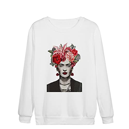 kewing Painter Avatar Sudadera Estampada Mujer Casual Suelta Cuello Redondo Tops Jersey de Manga...