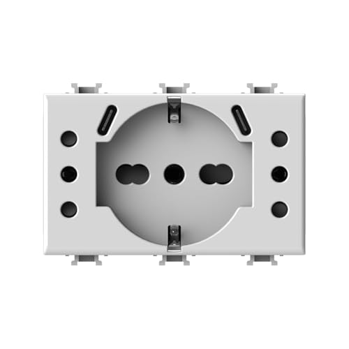 Bticino P503 prise blanche pour boîtier 3 modules encastré - 2