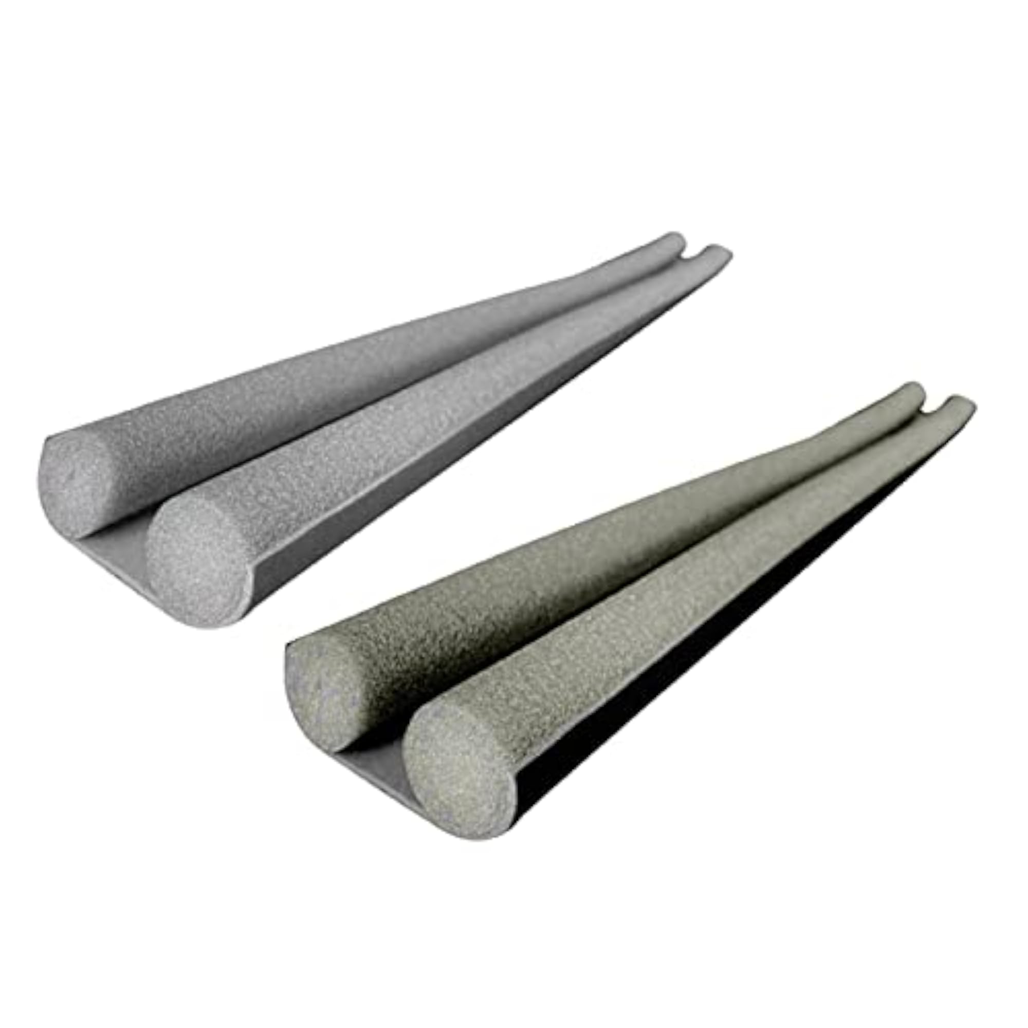 2pcs Door Bottom Seal Strip Draught Excluder, Black & Gray