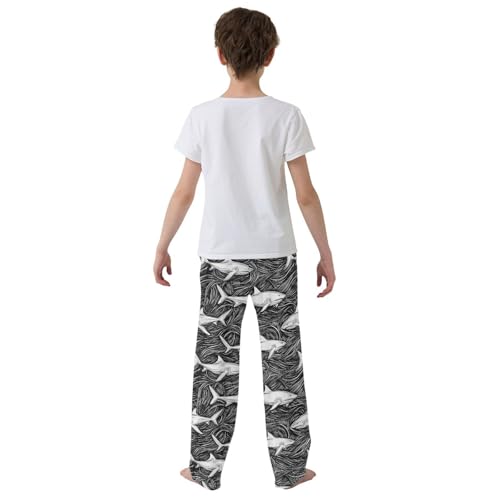 Boys' Pants Sketch Ocean Shark Stripe Long Bottoms Jogger Pants Elastic Waist Trousers with Pockets S-XL3