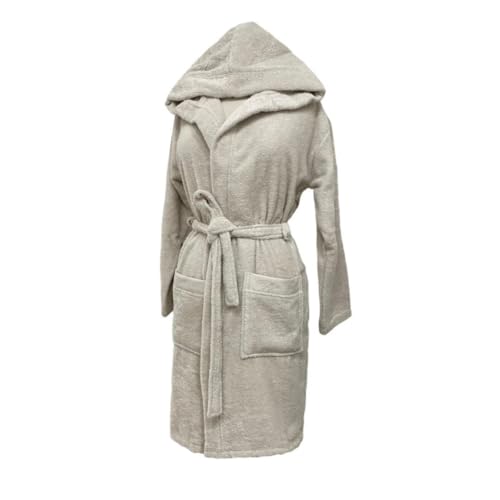 Peignoir unisexe Blumarine 100 % coton taupe L/XL à haute capacité d'absorption