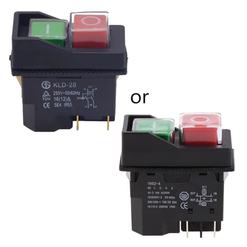 Interrupteur outil électrique KLD28 16A 4Pin bouton-poussoir de sécurité E7CB