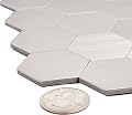Avant Decor | Peel and Stick Backsplash Tiles | Stick On Wall Tiles for Kitchen and Bathroom | Easy DIY Installation | Aluminum Small Hexagons | 5” x 5” | Sample Tile