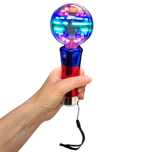 image for Zugar Land Light-Up Star Magic Spinning Ball Flashing Toy Wand (7.5