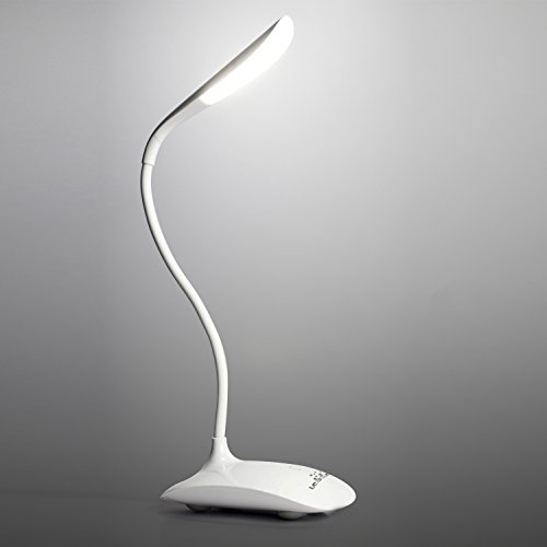 Leadleds Reading Light for Desktop&Table Lamp-14 LED-Rechargeable, Touch-Sensitive Control, Dimmable 3 Levels Brightness Adjustable, Goose-Neck, Good for Living Room, Bedroom, Office