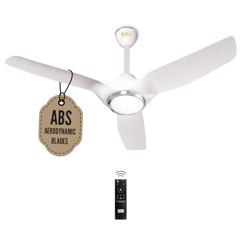 Image of KUHL Meridian M1 1200MM 65% Power Saving BLDC Ceiling Fan With Remote | BEE 5 Star Rated & ISI Marked | High Air Flow | Down Light & Reverse Mode | 5 Year Warranty on Motor | Free Installation |White