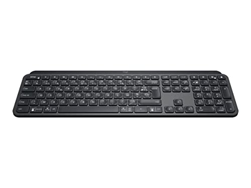 Logitech MX Keys Advanced Teclado Inalámbrico, Bluetooth, Clara Respuesta Táctil, Retroiluminación, USB C, PC/Mac/Portátil, Windows/Linux/iOS/Android, Disposición QWERTY Portugués   Negro