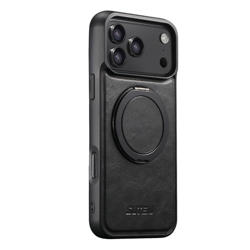 Étui iPhone 13 en cuir rigide contre les chutes avec anneau silicone intégré