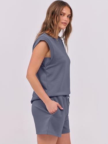 Image of ANRABESS Two Piece Sets for Women 2026 Summer Short Lounge Set Casual Beach Vacation Outfits Spring Sweatsuits Tracksuit