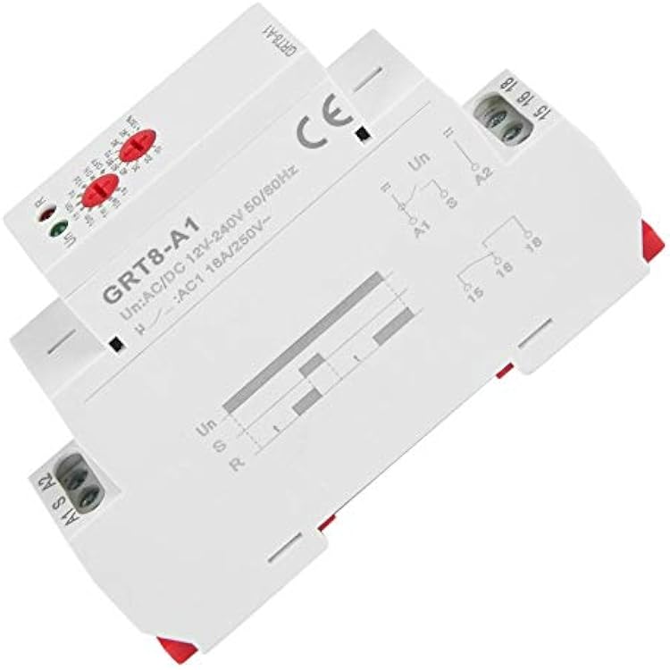 Hilitand Delay Timer Switch, GRT8- AC/DC 12V~240V Mini Power On Delay Time Relay DIN Rail Type