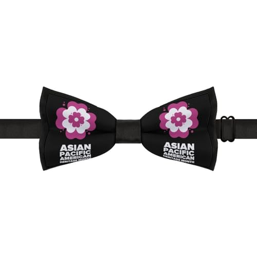 GoasNei Asian American And Pacific Islander Heritage Month Bow Tie for Men Adjustable Necktie Funny Tie Neck Ties for Weddings Party