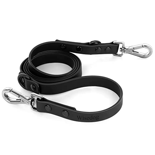 Wisedog Waterproof Dog Leash – 5ft/6ft Adjustable with 2 Metal Swivel Hooks, Easy to Clean Dog Leashes for Small, Medium, Large Breed Dogs (Black M) - image 8